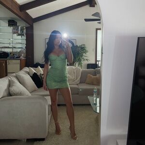 Oh Polly rhinestone green dress